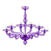 Italian Contemporary Violet Murano Style Glass Chandelier