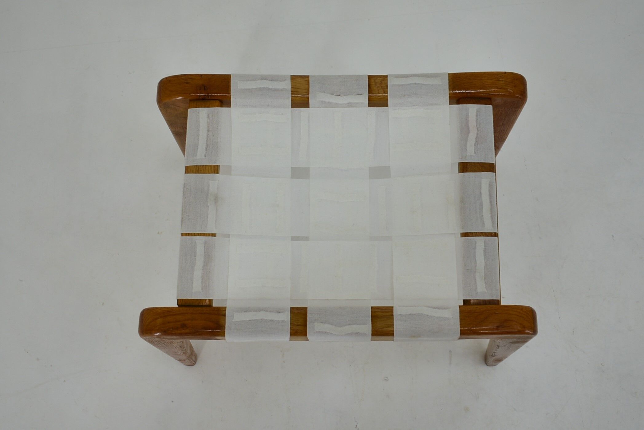 1940s, Jan Vanek Sculptural Oak Stool or Ottoman, Czechoslovakia