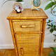 Vintage bedside table, bamboo rattan, late 1970