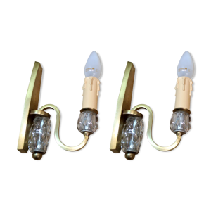 Paire d'appliques bronze