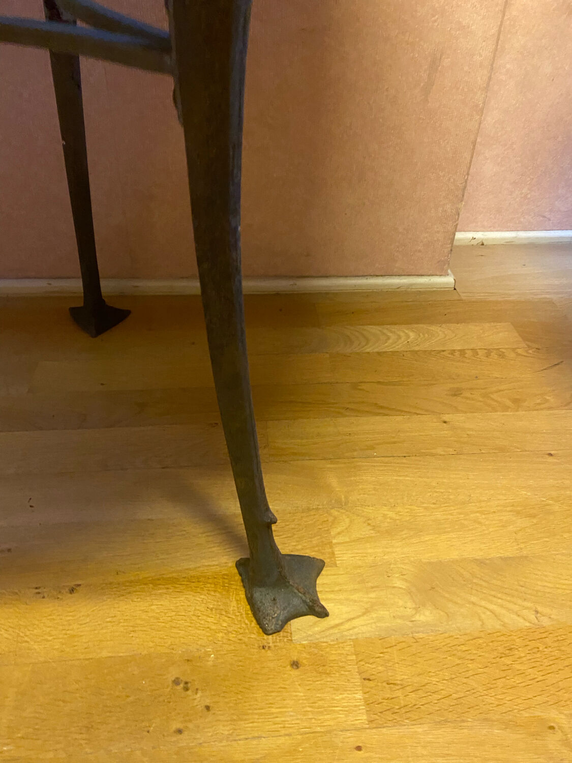 Mosaic garden table, gooseneck legs