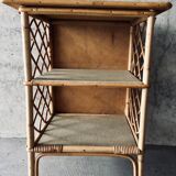 Rattan shelf on foot 1950/60