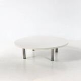 Table basse chromée et bois 1970