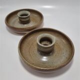 Pair of stoneware candlesticks