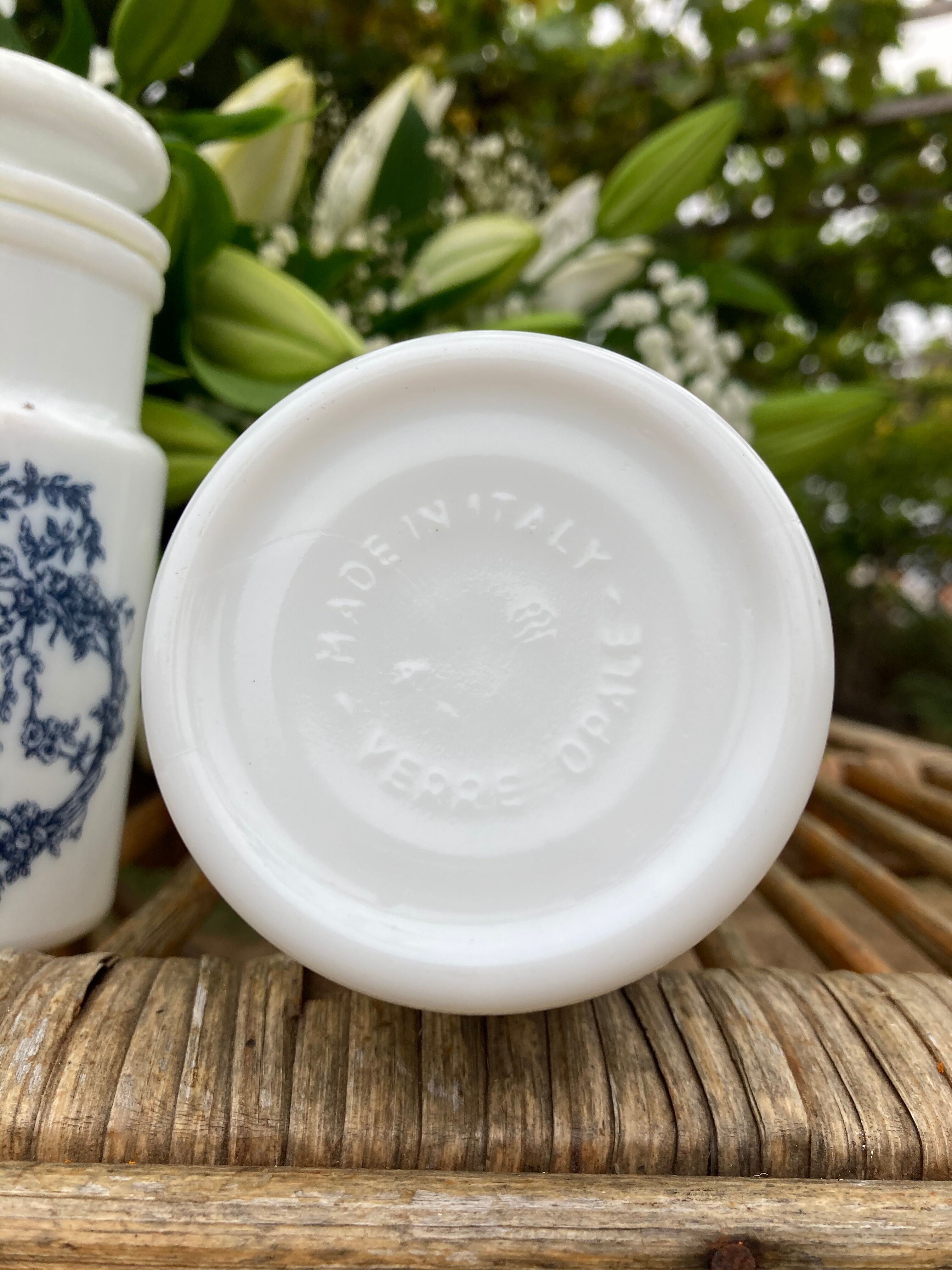 Vintage opaline apothecary pots