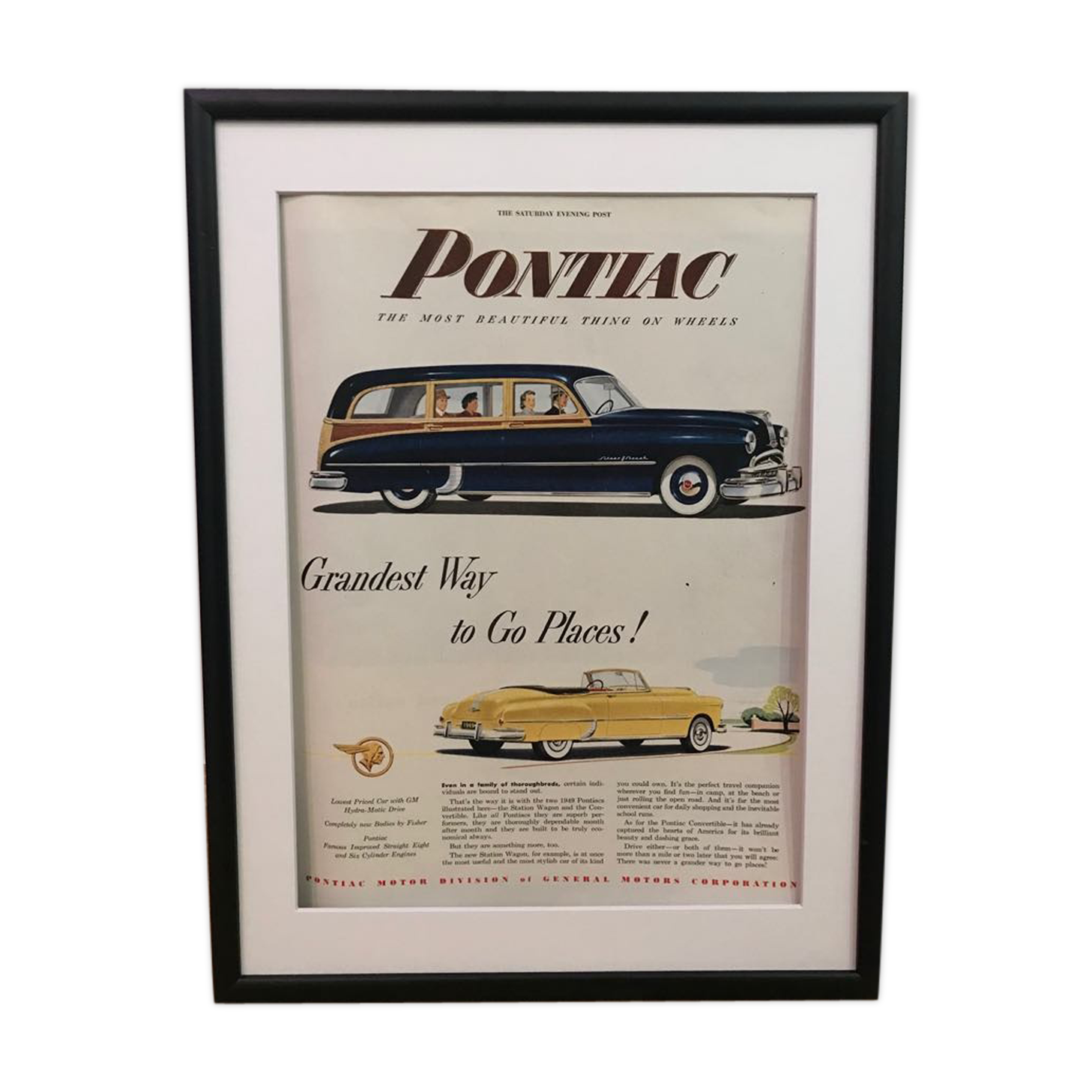 Vintage Pontiac poster 1949