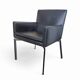 2 x Manet Minotti arm chairs 1990s / dark brown leather / chrome height 83