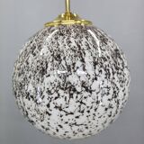 Suspended globe lamp in opaline glass, Czechoslovakian, 1970s.