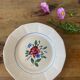 Assiette plate Digoin couleur rose, année 30/40, décor bouquet floral