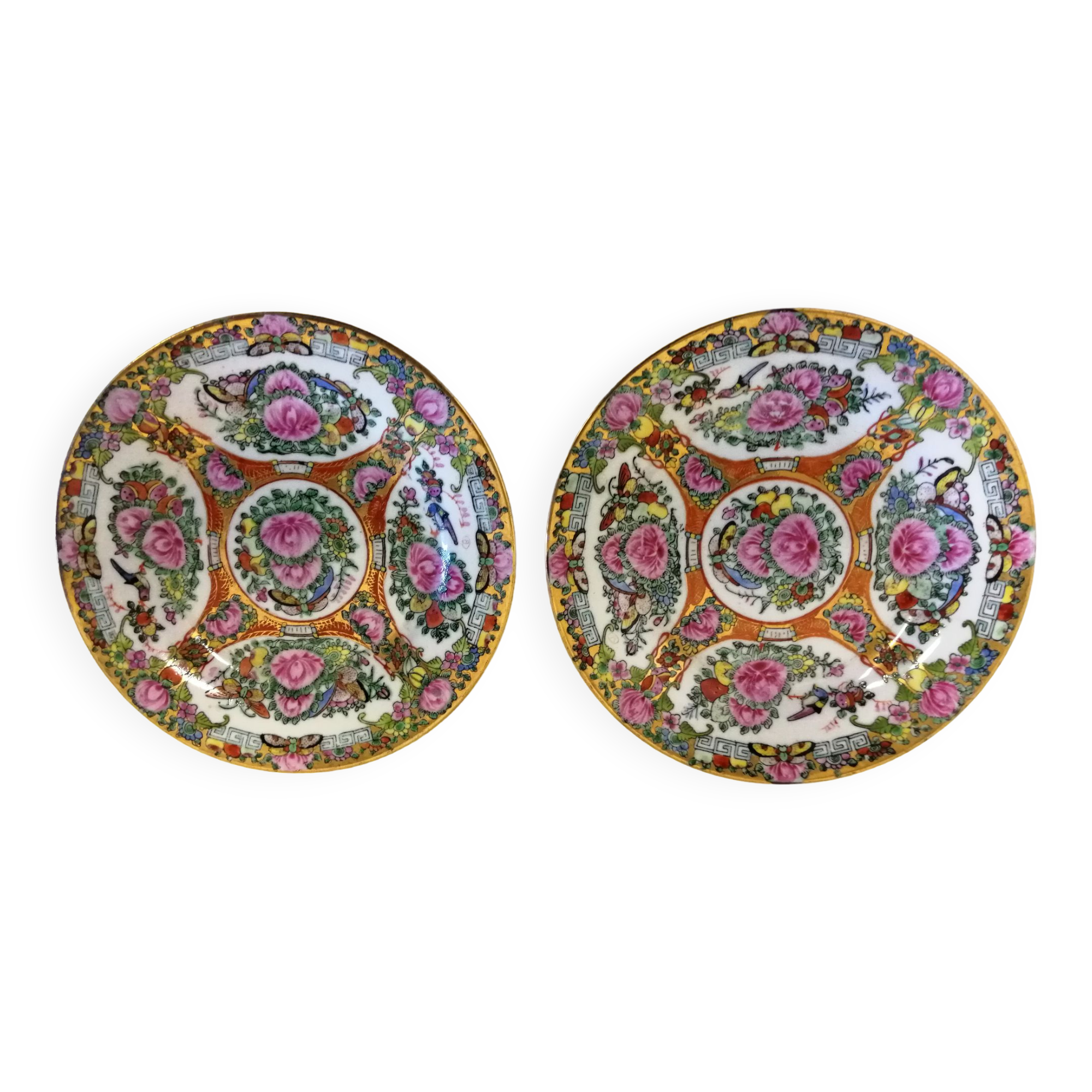 Asian Porcelain Plates Floral Decor