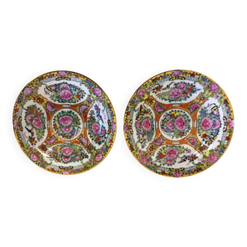 Asian Porcelain Plates Floral Decor