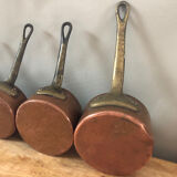 Mini battery of 5 pewter pans