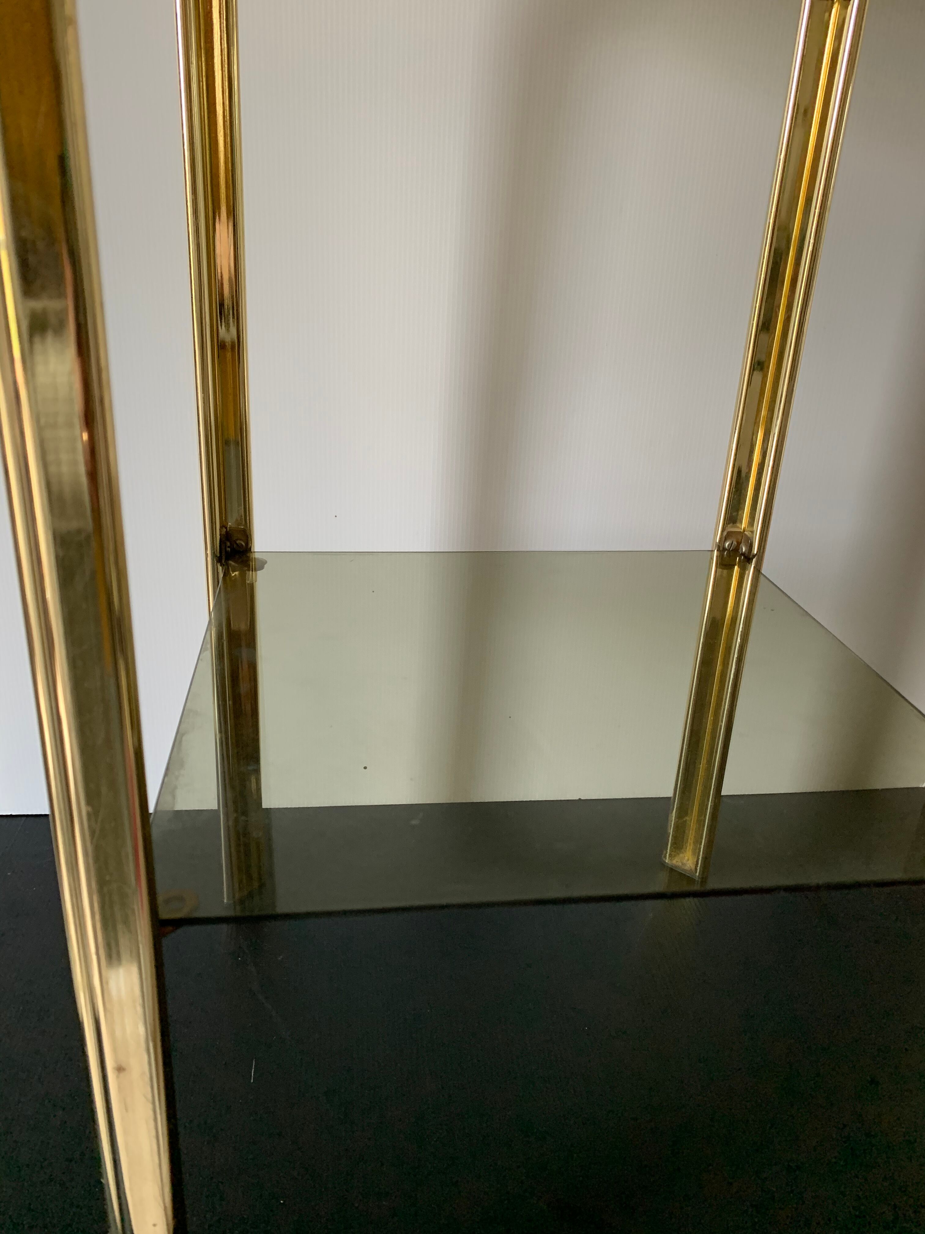 Sellette sofa tip smokes glass and gold metal
