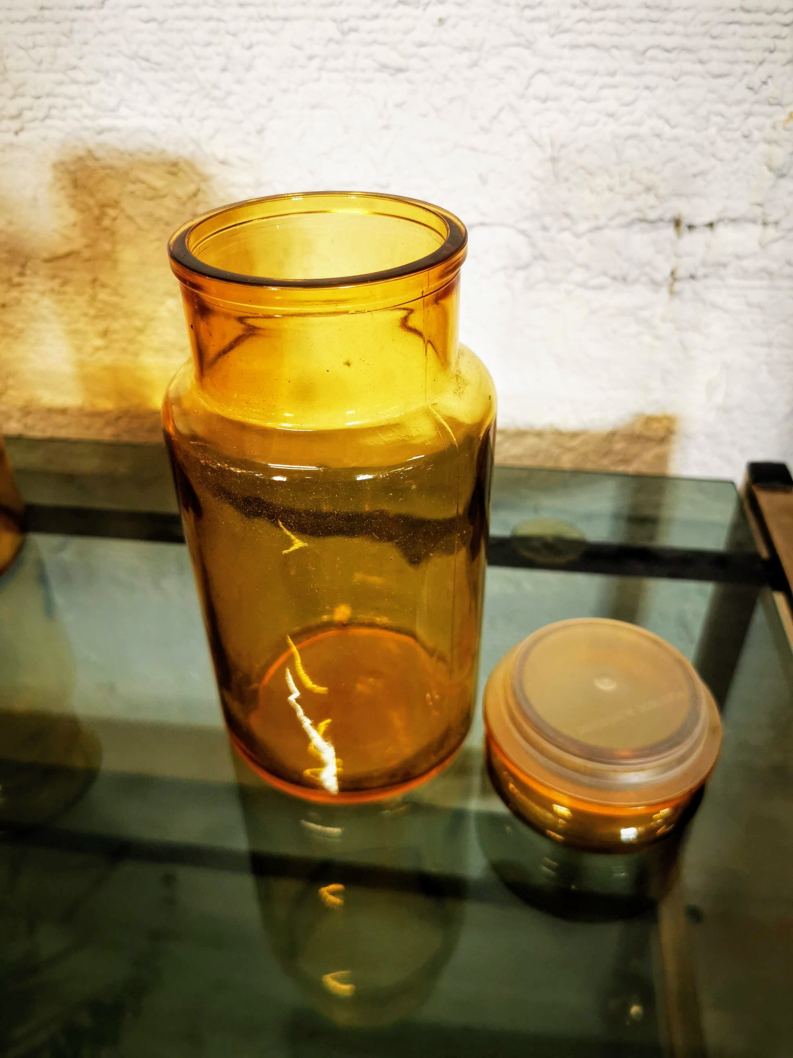 Amber vintage jar
