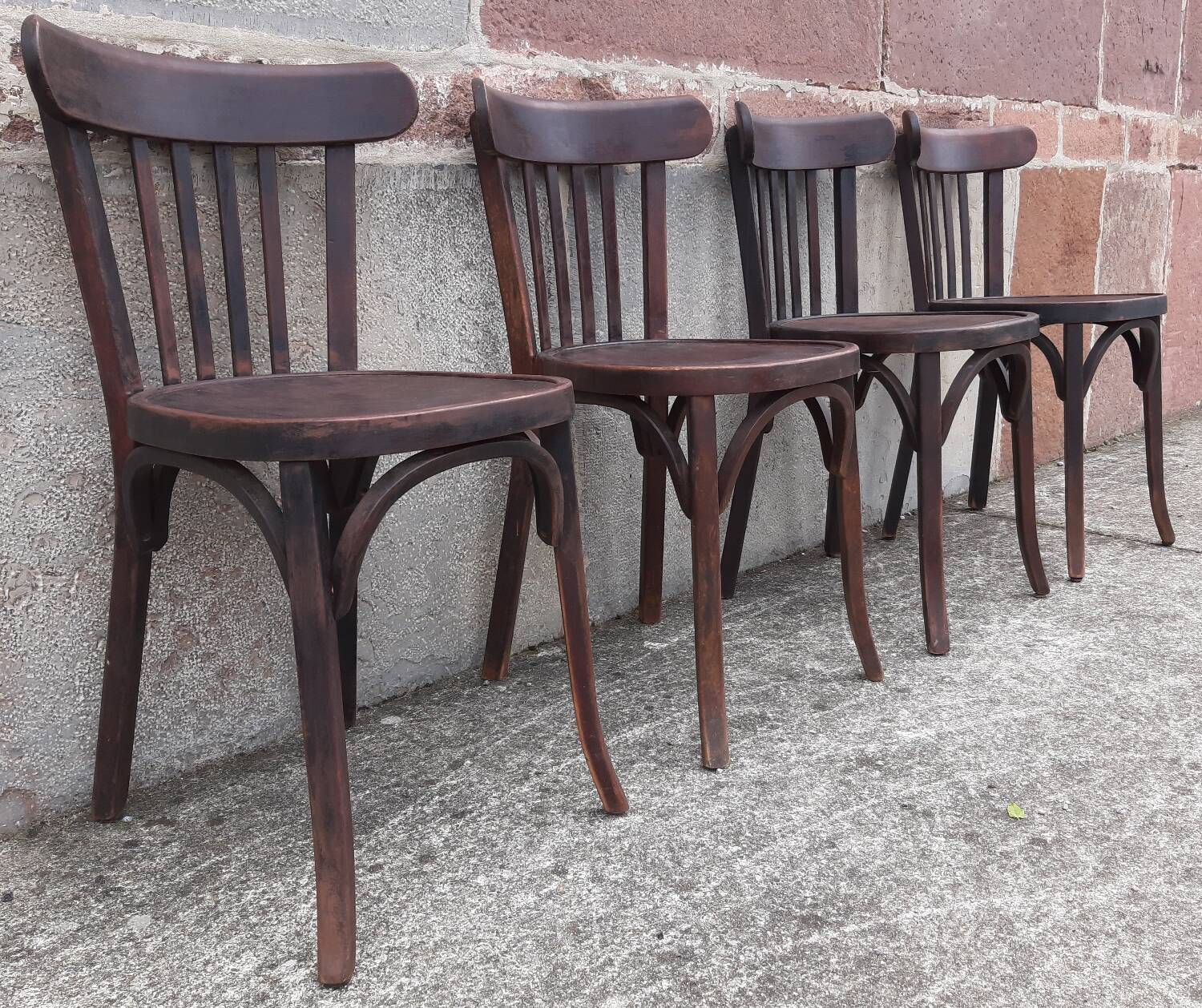Chaises bistrot Baumann, années 50. (Lot de 4)