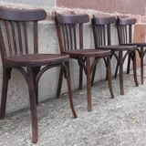 Chaises bistrot Baumann, années 50. (Lot de 4)