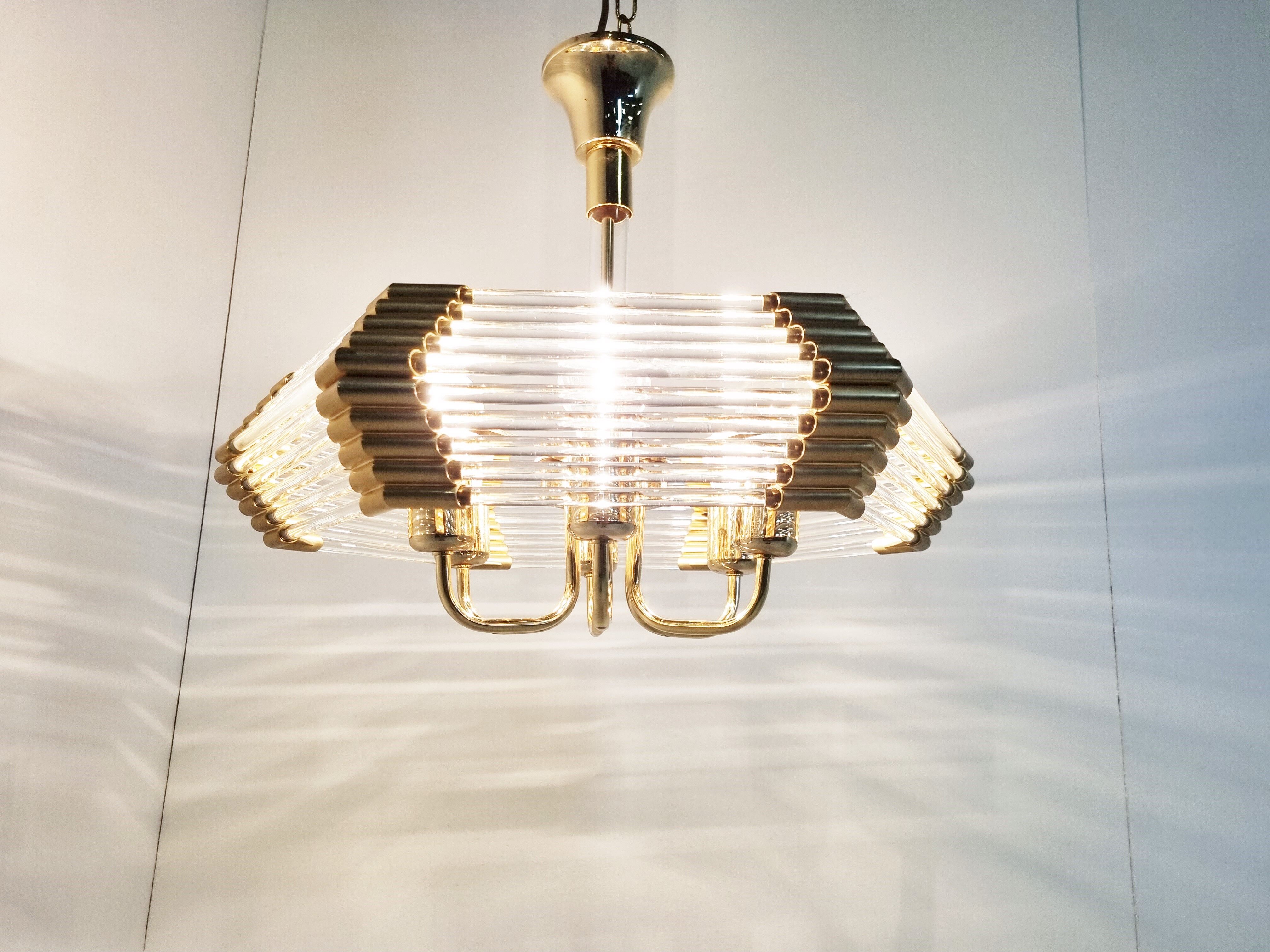 Vintage crystal Chandelier by Bakalowits & Sohne , 1980's