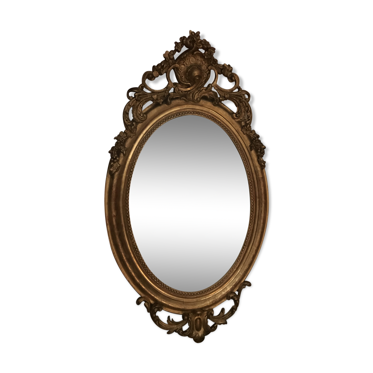 Mirror oval gold leaf Louis XVI 52x90cm