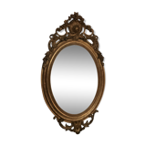 Miroir ovale feuille d’or Louis XVI 52x90cm