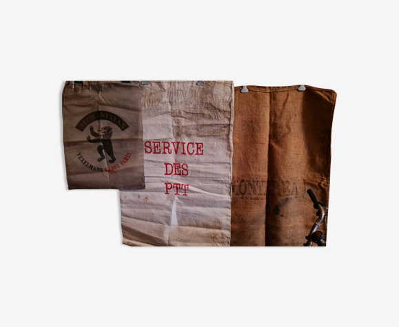 Lot des 3 sacs toile de jute et autre