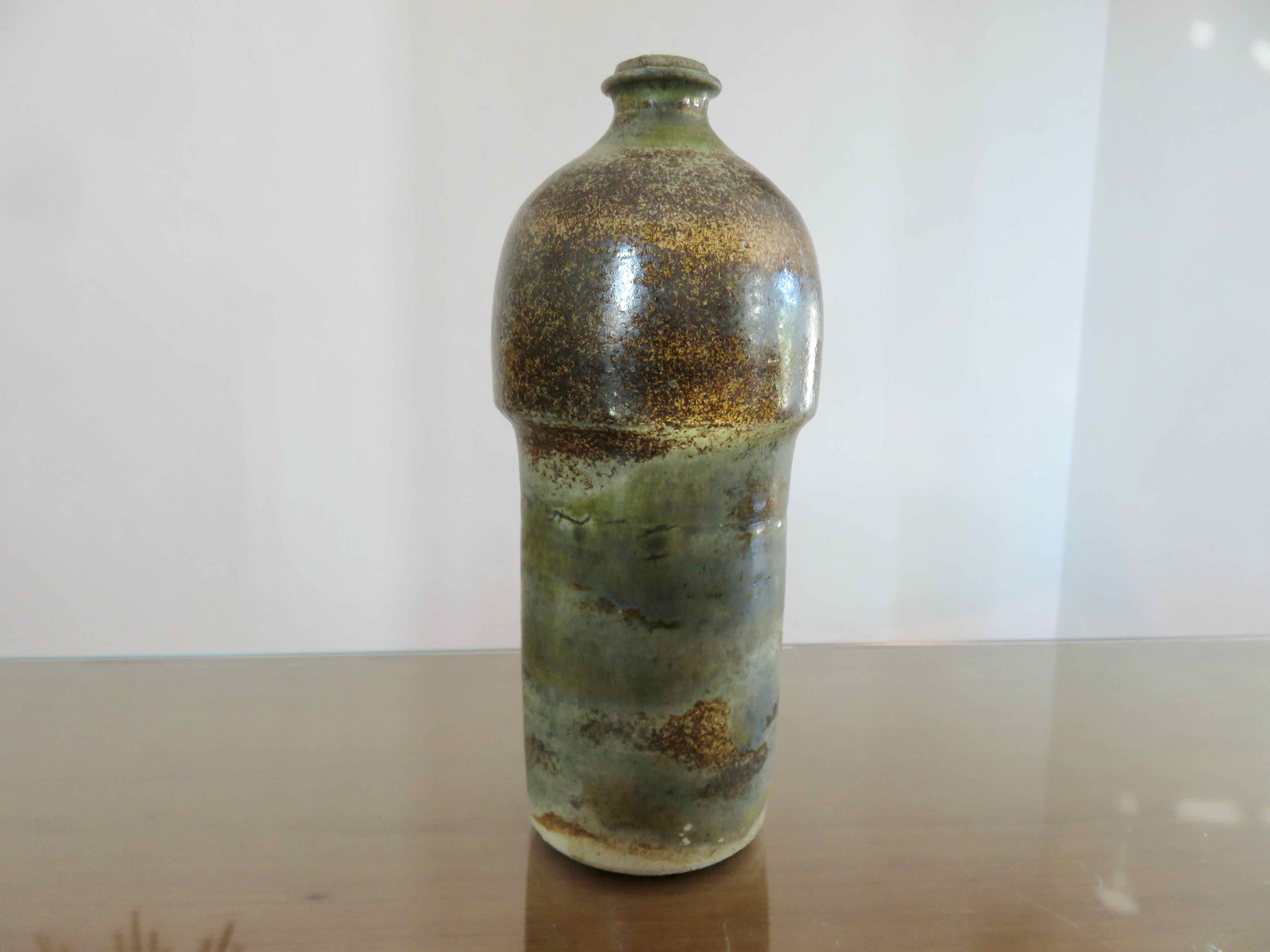 Glazed glazed sandstone soliflore vase 1960