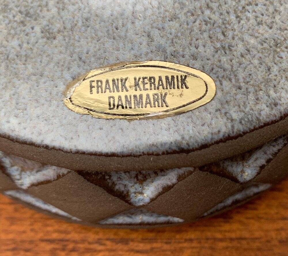 Danish studio pottery vase by Frank Keramik, mid-century, 1960s.