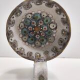 Gray Fat Lava Earthenware Catchall / Videpoche by Lino Zaramella, Signed