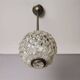 Portuguese Mid Century clear crystal acrylic tall hanging lamp for high ceilings, 1960s