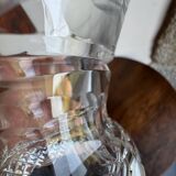 Cut and engraved crystal vase – vintage floral decoration