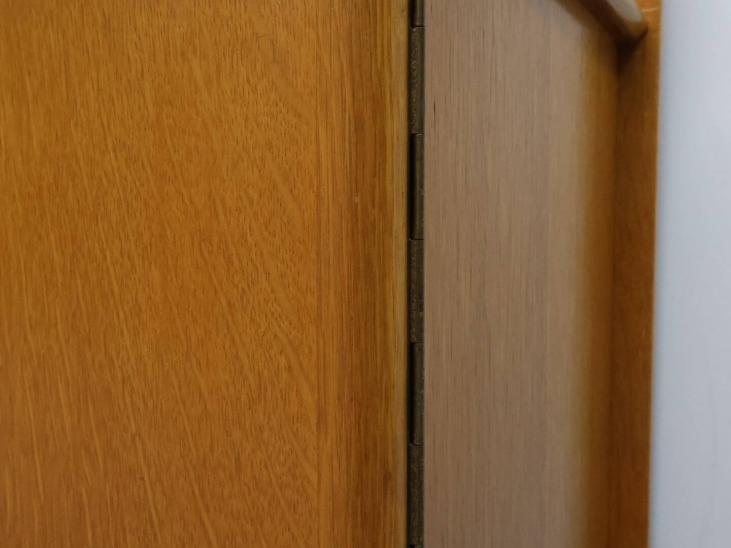 Vintage kaptafel met drieluik spiegel eiken