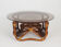 Rattan and glass coffee table