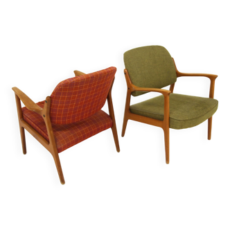 Set of 2 Scandinavian armchairs, Bröderna Andersson, Sweden, 1960.
