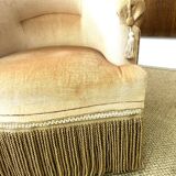 Yellow velvet toad armchair