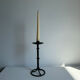 Vintage Brutalist Candle Holder In Black Metal