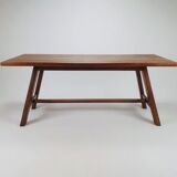 Table à manger brutaliste de style château + 8 chaises