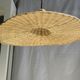 Small suspension, rattan luminaire in hat shape D:60cm
