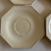 Set de 4 assiettes octogonales perles Creil & Montereau 19e