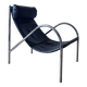 Fauteuil années 1980 Cuir et Chrome