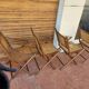 Set of 4 folding chairs old colonial style