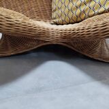 Fauteuil lotus de méditation en rotin