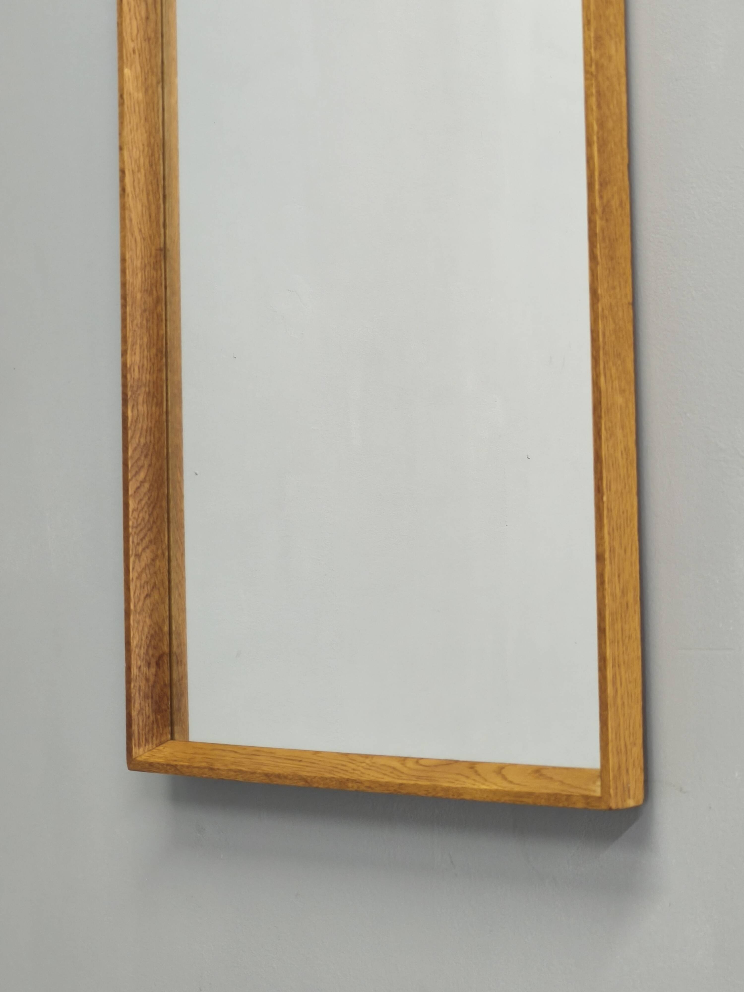 Danish Wall Mirror in Oak from the Mid-Century, 1960s