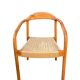 Set of 4 solid wood chairs with cord and armrests.