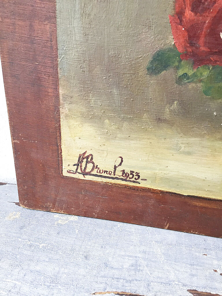 Painting flowers old oil