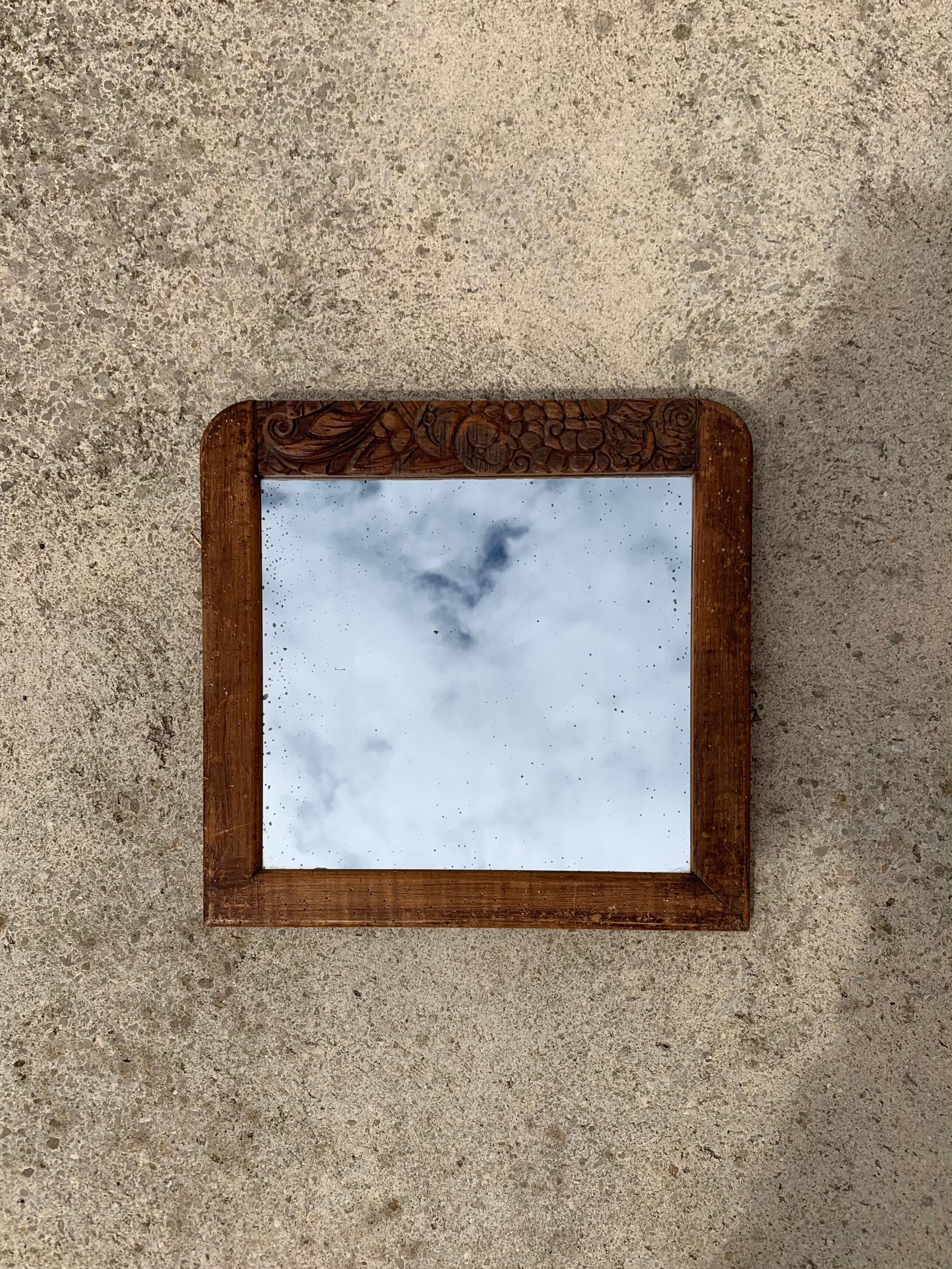 Old Art Deco mirror 38x36cm