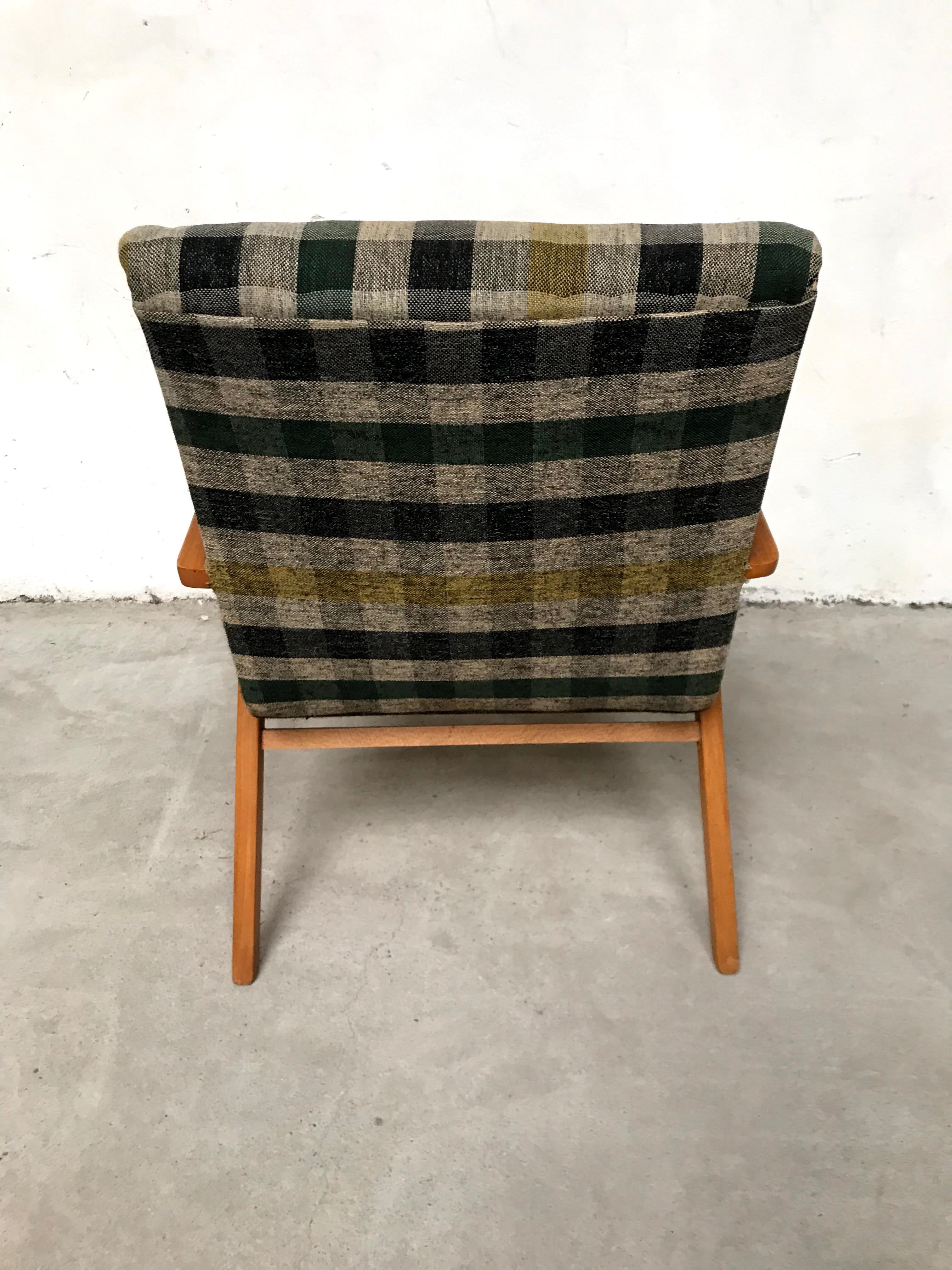 Vintage scottish plaid chair, 60s