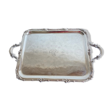 Old flat tray of service Christofle model rockeries silver metal
