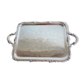 Old flat tray of service Christofle model rockeries silver metal