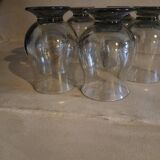 6 old smoked glasses with bubbles