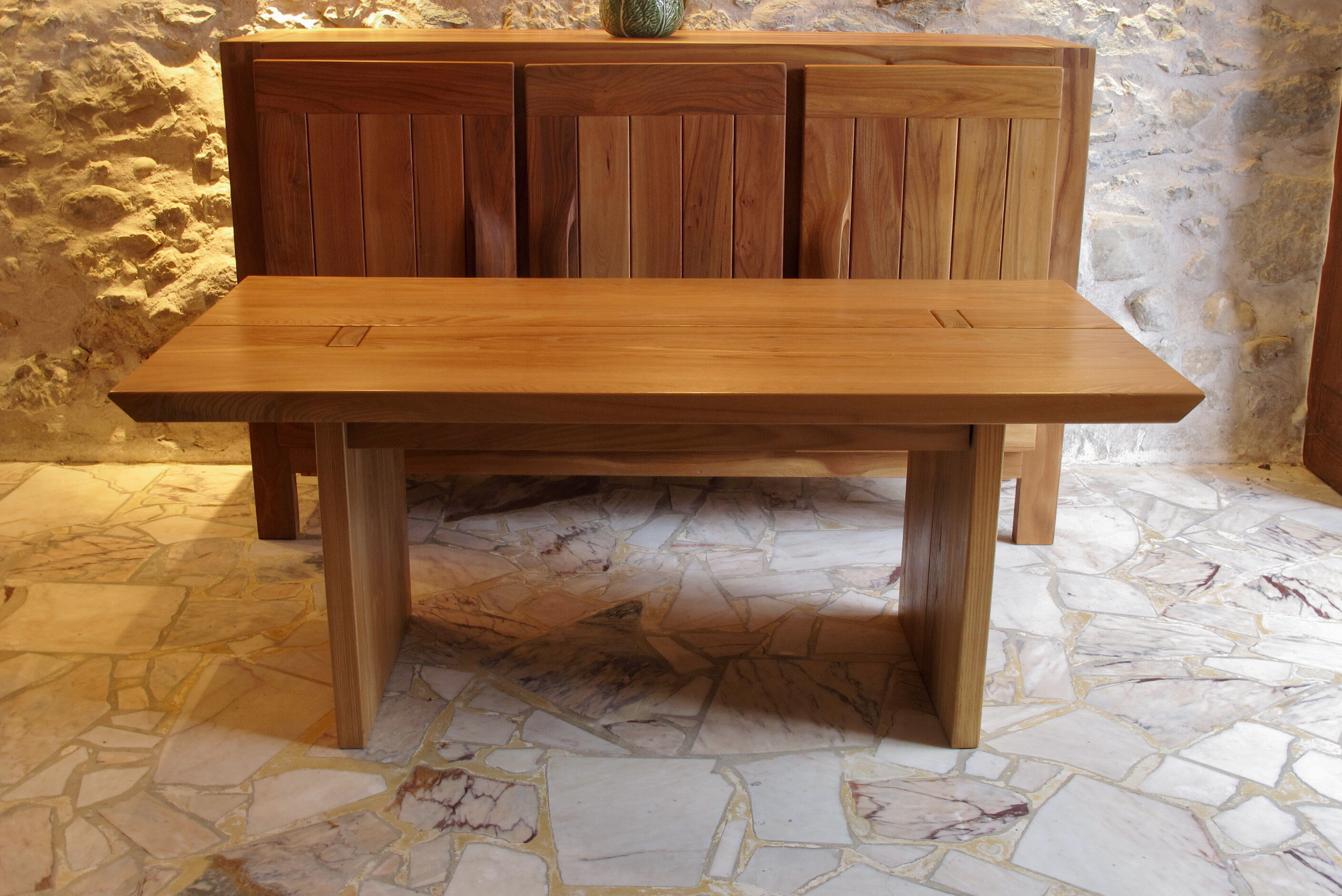 Solid elm table or desk Maison Regain