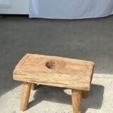 Side table in blond teak openwork tray